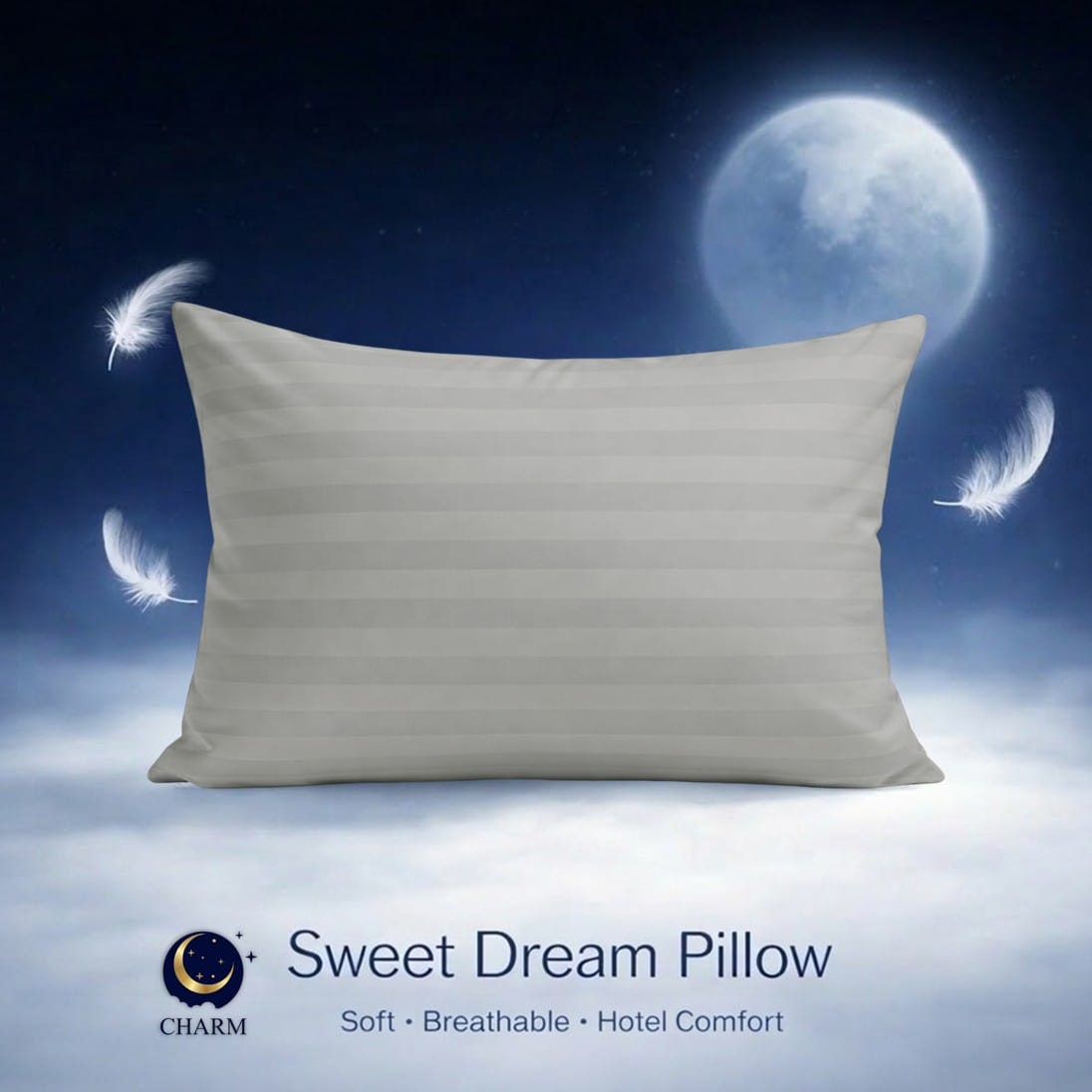 หมอนหนุน CHARM SWEET DREAM ขนาด 19X29 นิ้ว 1000 กรัม สี GREY_8